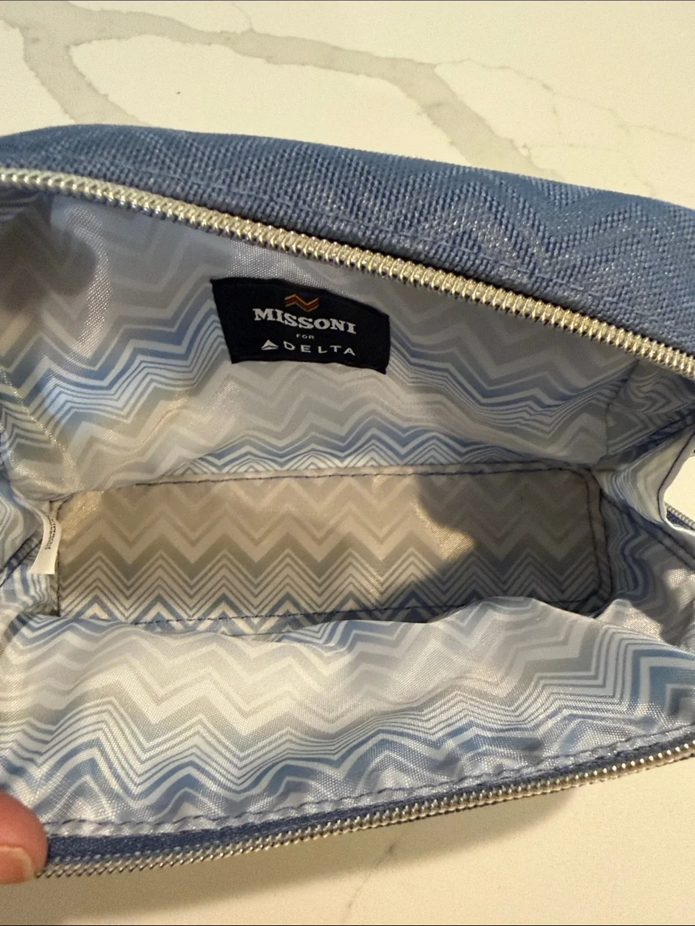 Missoni Light Blue Chevron Travel Pouch